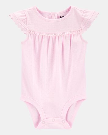 Baby Pointelle Short-Sleeve Bodysuit - Pink, 