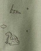 Baby Boy Dragon Print 100% Cotton Long-Sleeve Sleeper - Green, image 3 of 4 slides