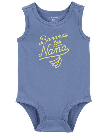 Bananas For Nana Sleeveless Bodysuit, 
