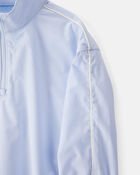 Girls Long-Sleeve Quarter-Zip Windbreaker - Blue, image 2 of 4 slides