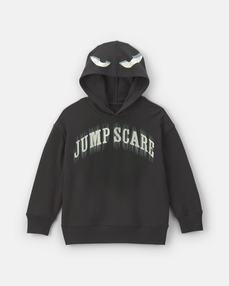 Boys 'Jump Scare' Halloween French Terry Hoodie - Black/White, image 1 of 5 slides