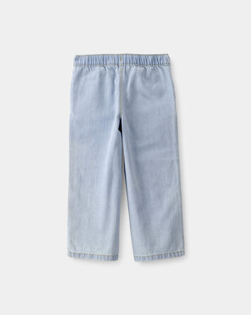 Tout-petit fille - Pantalons &agrave; jambes larges et cordon de serrage, patchwork - D&eacute;lav&eacute; clair, 