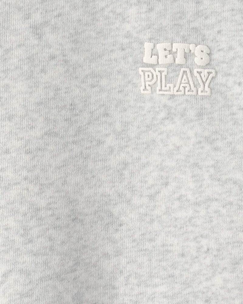 Toddler Girl 'Let's Play' Fleece Pullover Sweatshirt - Grey, image 3 of 4 slides