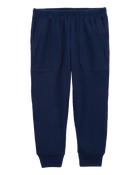 Tout-petit garçon - Pyjama 2 pièces décontracté en tricot gaufré de couleur unie - Bleu marine, image 2 sur 4 diapositives