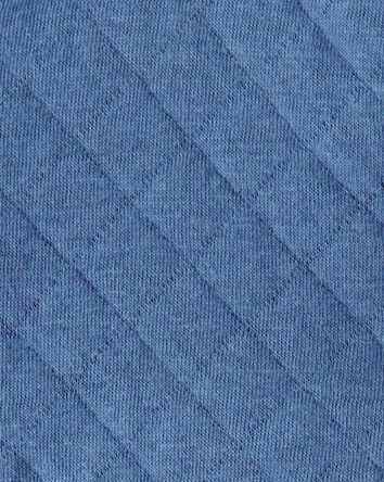 Baby Boy 3-Piece Quilted Vest Outfit Set - Blue/Brown, 