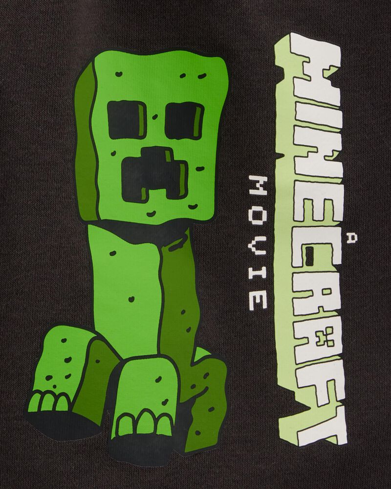 Kid Minecraft Print Drawstring Shorts - Black, image 3 of 3 slides