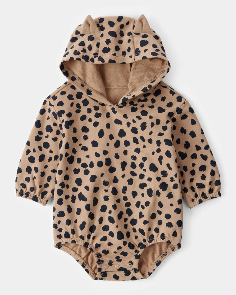Baby Leopard 1-Piece Hooded Bubble, image 1 of 3 slides