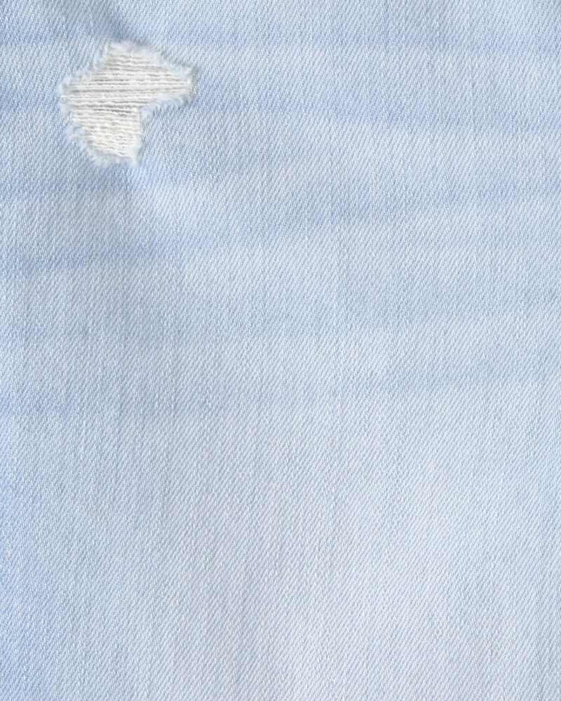 Filles - Short en denim effiloch&eacute; - D&eacute;lav&eacute; clair, image 3 sur 3 diapositives