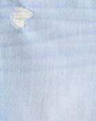 Filles - Short en denim effiloch&eacute; - D&eacute;lav&eacute; clair, image 3 sur 3 diapositives