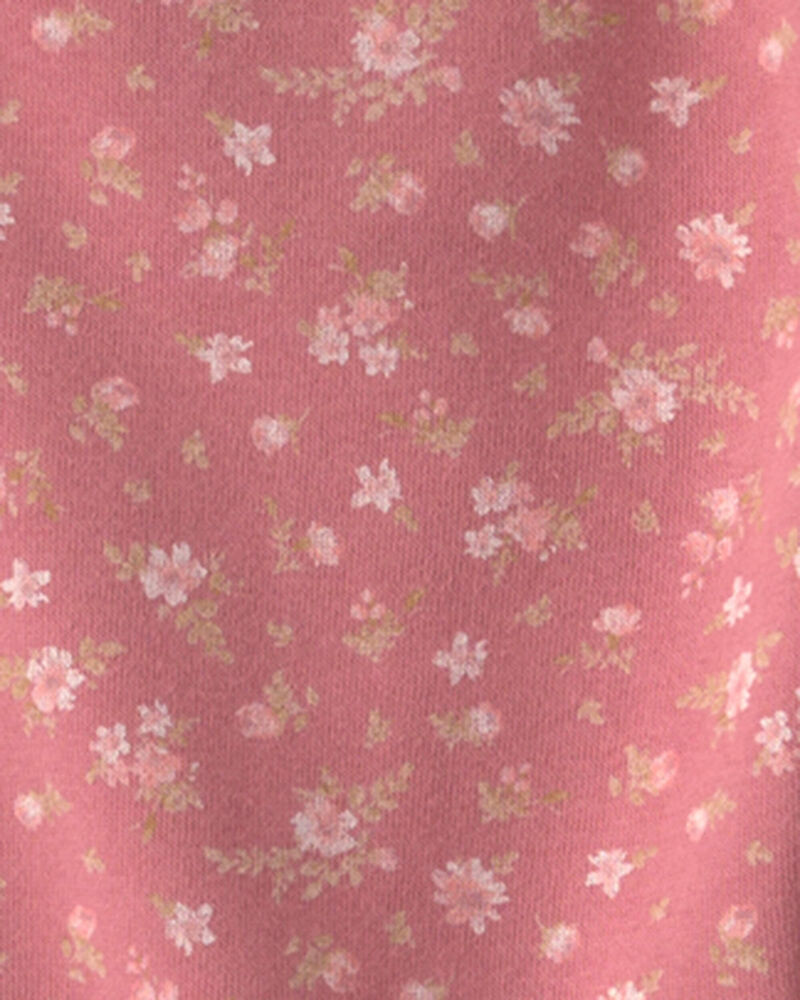 Girls Floral Drawstring Knit Joggers - Pink, image 3 of 4 slides