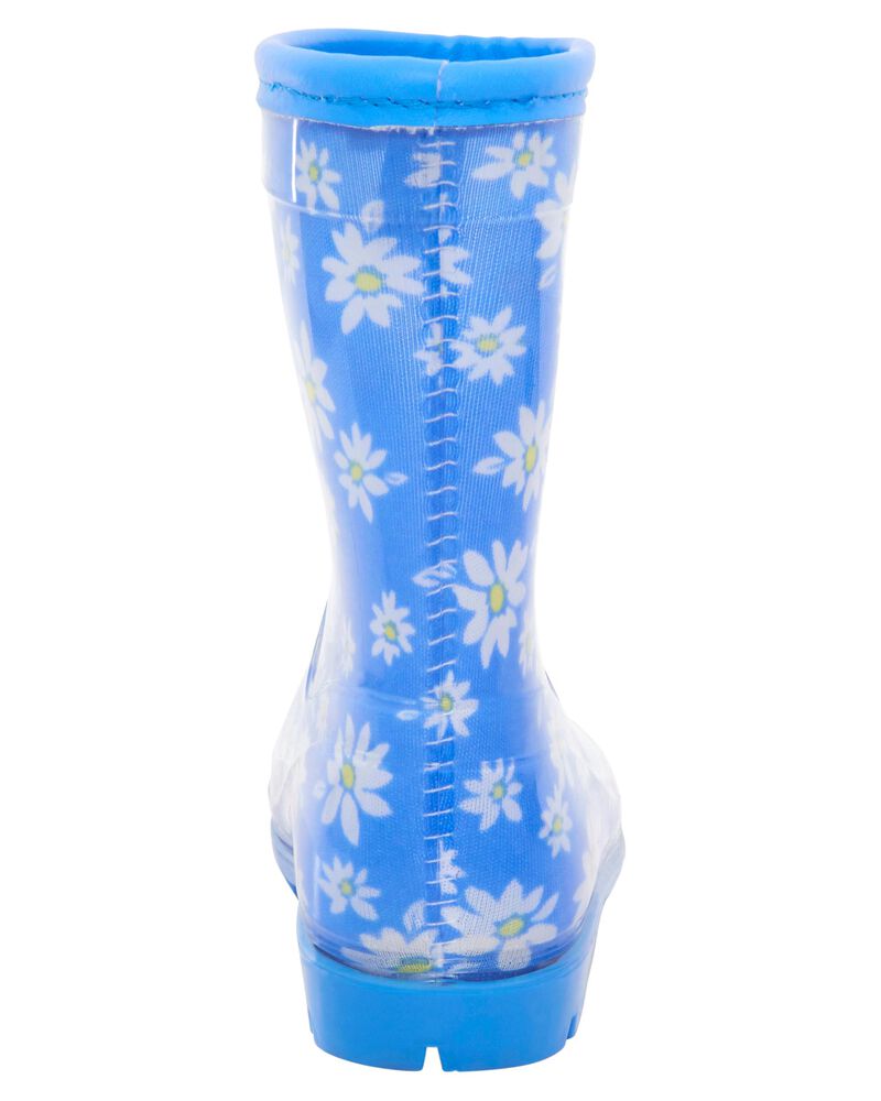 Toddler Daisy Print Rain Boots, image 3 of 7 slides
