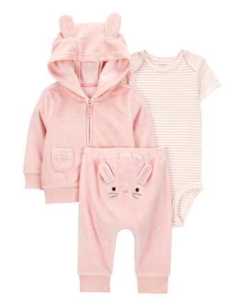 Bébé Ensemble 3 pièces cardigan Little à lapin, 