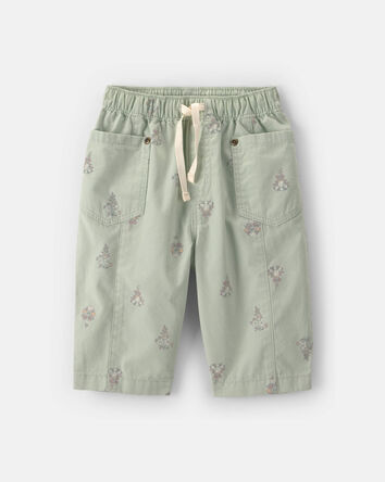 B&eacute;b&eacute; fille - Pantalon jambe ballon &agrave; motif floral - Vert, 