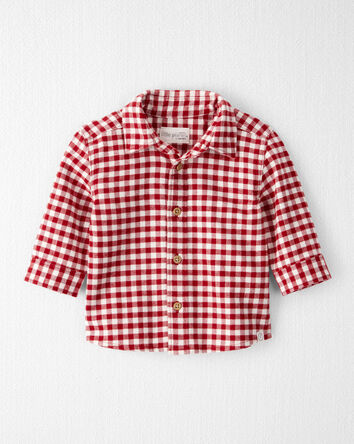 Baby Boy Organic Cotton Button-Front Flannel Shirt, 
