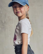 Girls 'Grow Wild Grow Free' Rose Floral Graphic Tee - Cream, image 5 of 7 slides