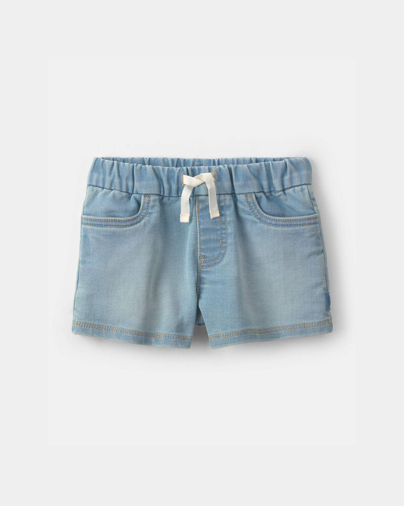 Toddler Girl French Terry Knit Shorts - Light Wash, image 1 of 4 slides