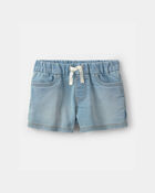Toddler Girl French Terry Knit Shorts - Light Wash, image 1 of 4 slides