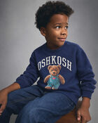 Kids OshKosh Bear Fleece Pullover Sweatshirt - Navy Blue, image 3 of 4 slides