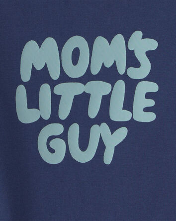 Baby Boy 'Mom's Little Guy' Long-Sleeve Graphic Bodysuit - Navy Blue, 