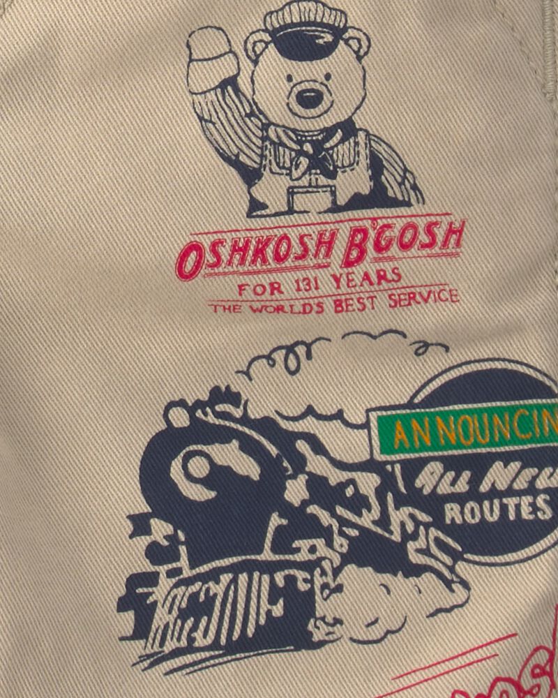 Baby Train Overalls - Khaki, image 3 of 4 slides