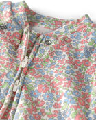B&eacute;b&eacute; fille - Grenouill&egrave;re en coton biologique, floral, image 3 sur 4 diapositives