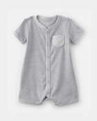 Baby Boy Short-Sleeve Romper - Grey, image 1 of 3 slides