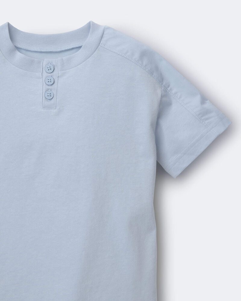 Toddler Boy Henley Tee - Blue, image 4 of 6 slides