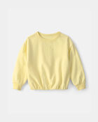 Toddler Girl 'I Am The Vibe' French Terry Pullover Sweatshirt - Yellow, image 1 of 5 slides