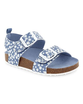 Daisy Buckle Footbed Sandals, 