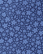 Girls Floral Print Long Sleeve Cotton Dress - Blue, image 3 of 4 slides