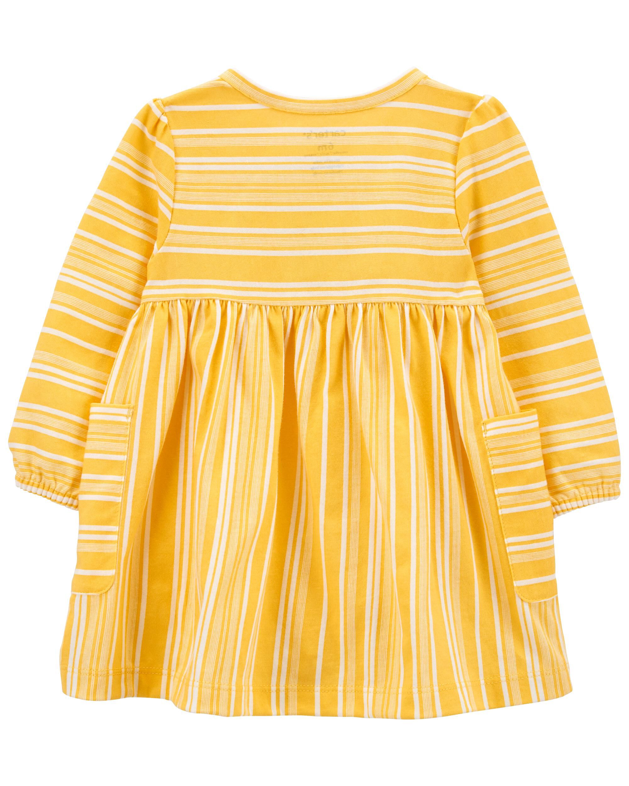 Striped Long Sleeve Jersey Dress