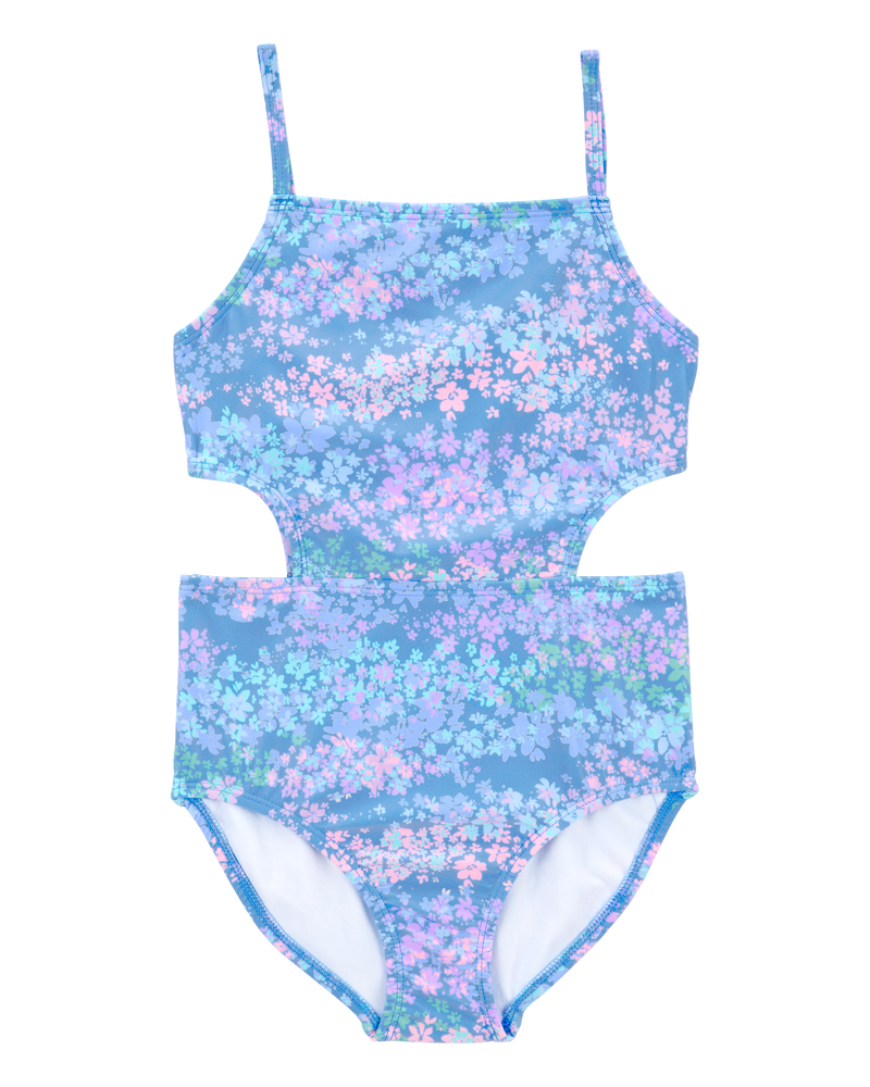 Kid 1-Piece Floral Cut-Out Swimsuit, image 1 of 4 slides