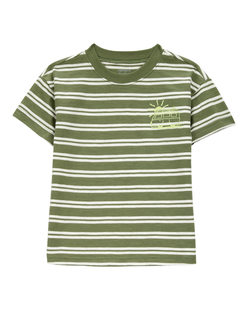 Baby Sun Striped Cotton Blend Short-Sleeve Tee, image 1 of 3 slides
