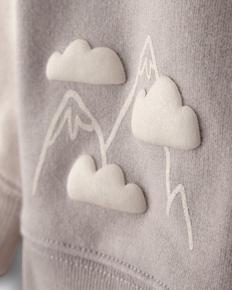 Toddler Boy Helicopter French Terry Sweatshirt & Pant Set - Grey, image 2 of 5 slides