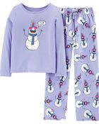 Pyjama 2 pi&egrave;ces licorne bonhomme de neige, image 1 sur 2 diapositives