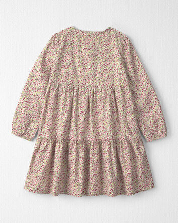 Girls Organic Cotton Dobby Dress in Floral, 