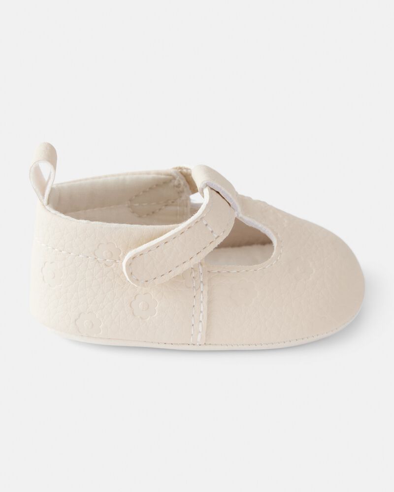 Baby Girl Flower Mary Jane Shoes - Cream, image 2 of 6 slides