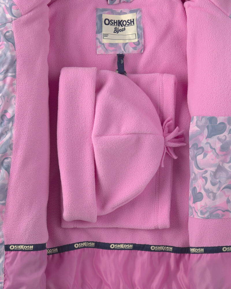 Girls 2 Piece Puffer Snowsuit- Pink, image 5 of 13 slides
