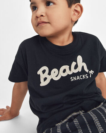 Toddler 'Beach Snacks' Graphic Tee - Black, 