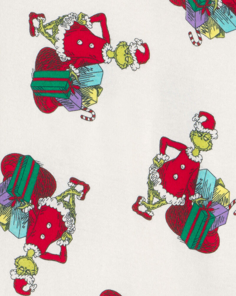 B&eacute;b&eacute; - Pyjama ajust&eacute; 1-pi&egrave;ce en 100&nbsp;% coton &agrave; fermeture &agrave; glissi&egrave;re double sens et pieds &agrave; motif Le Grincheux de Dr. Seuss de No&euml;l &ndash; Ivoire, image 4 sur 4 diapositives