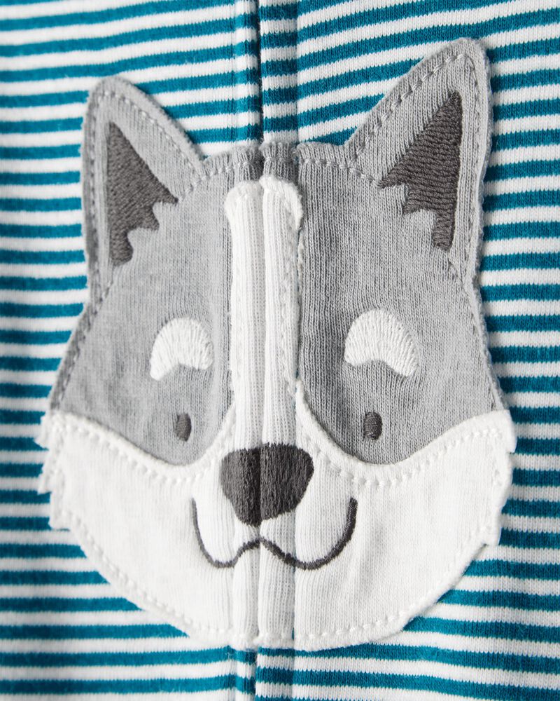 Tout-petit gar&ccedil;on - Pyjama une pi&egrave;ce ajust&eacute; en coton 100 % ray&eacute; pour chien - Bleu, image 2 sur 3 diapositives