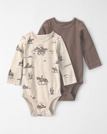 Baby Boy 2-Pack Organic Cotton Bodysuits, 