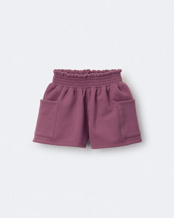 Tout-petit fille - Short trap&egrave;ze en molleton avec poches - Bourgogne, 