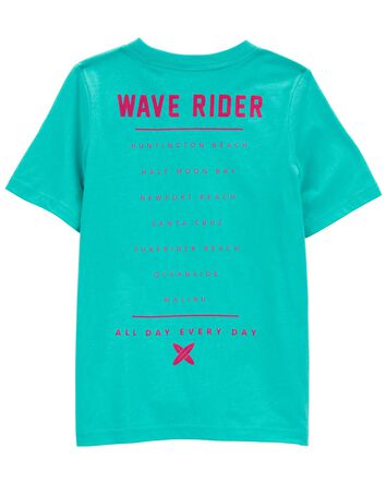 T-shirt en jersey à imprimé de requin Wave rider , 