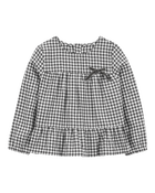 Baby Checkered Twill Long-Sleeve Fashion Top, image 1 of 3 slides