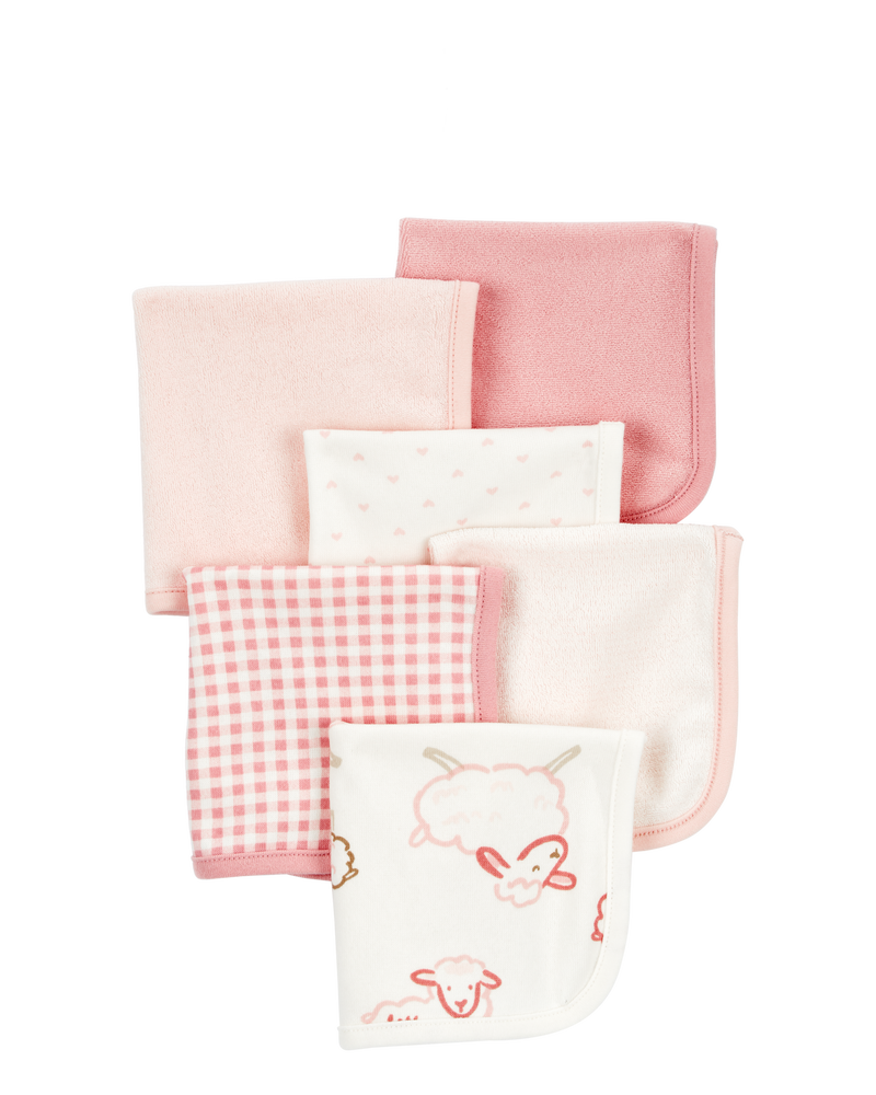 Baby Girl 6-Pack Wash Cloths, image 1 of 8 slides