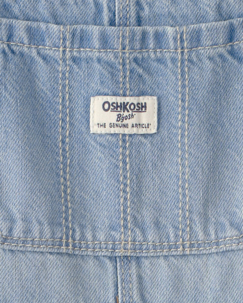 Toddler Girl Denim Patch Overalls - Light Wash, image 4 of 5 slides