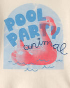 Baby Boy 'Pool Party Animal' Flamingo Graphic Tee - Cream, image 2 of 3 slides