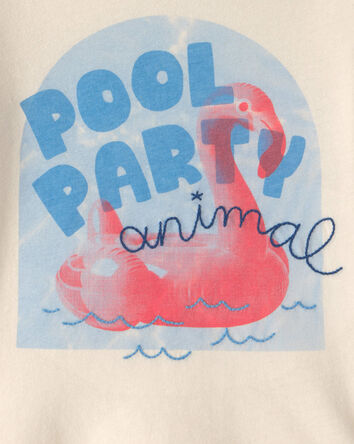 Baby Boy 'Pool Party Animal' Flamingo Graphic Tee - Cream, 