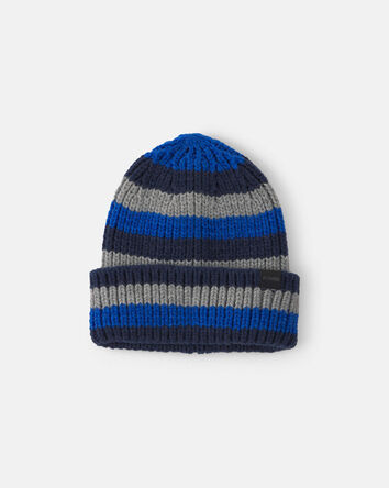 Boys Kombi Stripy Beanie Hat - Navy, 